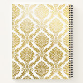 Carnet Elégant or et blanc Damas Impression personnalisée (Dos)