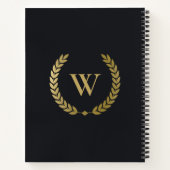 CARNET ÉLÉGANT OR FLORAL LAUREL WREATING MONOGRAM INITIAL (Dos)