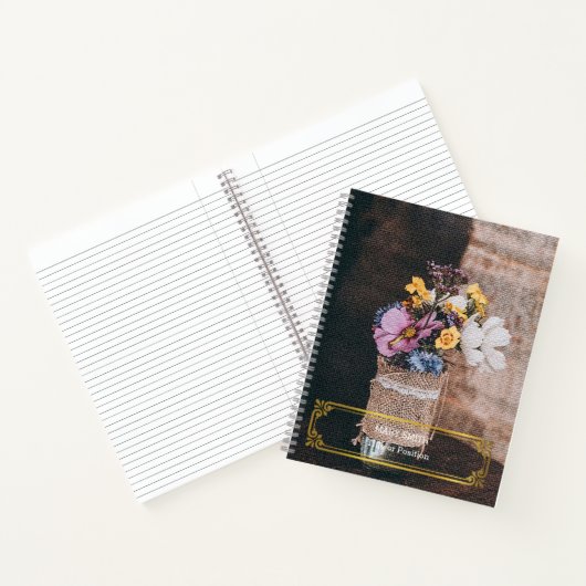 Carnet Élégant Or Floral Moderne (Intérieur)