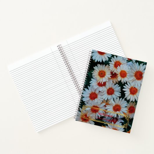 Carnet Élégant Or Floral Moderne (Intérieur)