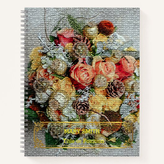 Carnet Élégant Or Floral Moderne (Devant)