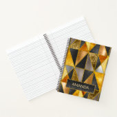 Carnet Elégant or noir argent triangles géométriques (Intérieur)