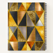 Carnet Elégant or noir argent triangles géométriques (Dos)