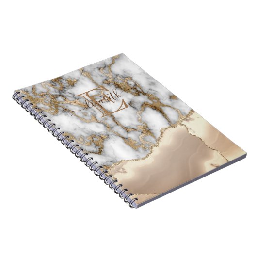 Carnet Élégant Parties scintillant or élégant Monogramme  (Côté Droit)