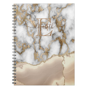 Carnet Élégant Parties scintillant or élégant Monogramme