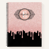 Elégant Parties scintillant rose gouttes Monogramm