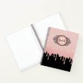 Carnet Elégant Parties scintillant rose gouttes Monogramm (Intérieur)
