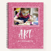 Carnet Elegant Parties scintillant Rose Sketchbook Avec N (Devant)