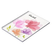 Carnet Elégant Pastel Aquarelle Main Peint Fleurs (Côté gauche)