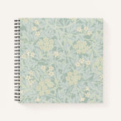 Carnet Elegant Pastel Green Jasmine Floral Pattern (Devant)