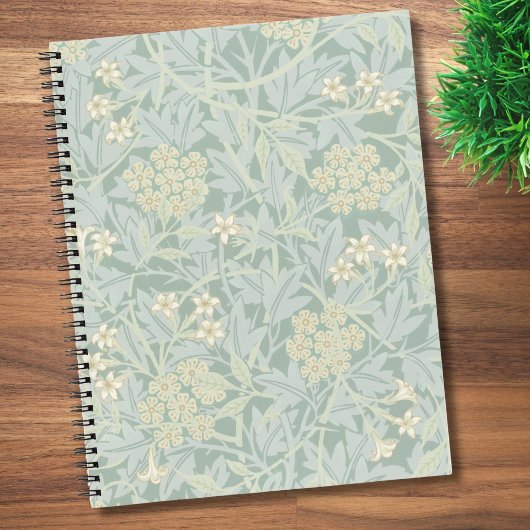 Carnet Elegant Pastel Green Jasmine Floral Pattern