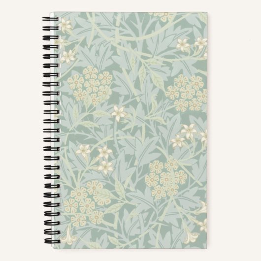 Carnet Elegant Pastel Green Jasmine Floral Pattern (Recto)