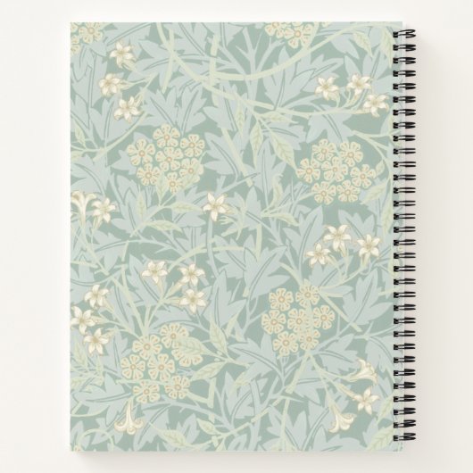 Carnet Elegant Pastel Green Jasmine Floral Pattern (Dos)