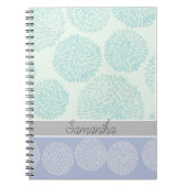 Carnet Elegant Pastel Shades of Blue Pattern Personalised (Devant)