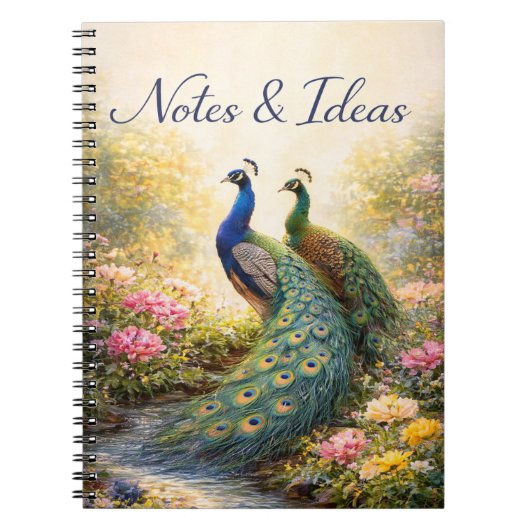 Carnet Elegant Peacock Couple Design | Aesthetic Nature (Devant)