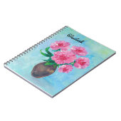 Carnet Élégant Peinture à la main Fleurs de pivoine Monog (Côté gauche)