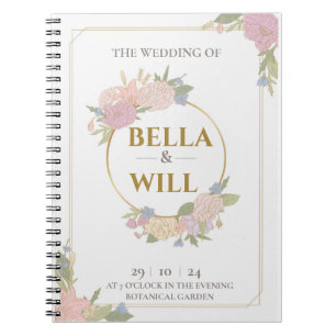 Carnet Elegant Peony Lily Mariage Rose