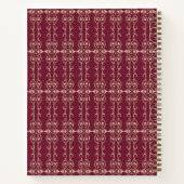 Carnet Elegant Personalized Burgundy & Gold Floral Swirl (Dos)