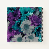 Carnet Elégant Personnalisé Purple et Fleurs Bleues (Dos)