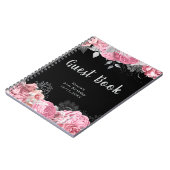 Carnet Elegant Pink and Silver Flower Birthday Guest Book (Côté gauche)