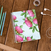 Carnet Élégant Pink Chic Floral Peonies