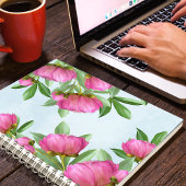 Carnet Élégant Pink Chic Floral Peonies