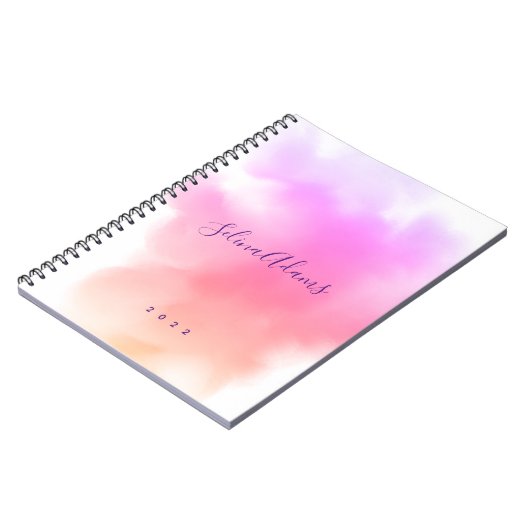 Carnet Elégant Pink Gold Aquarelle Script Abstrait (Côté gauche)