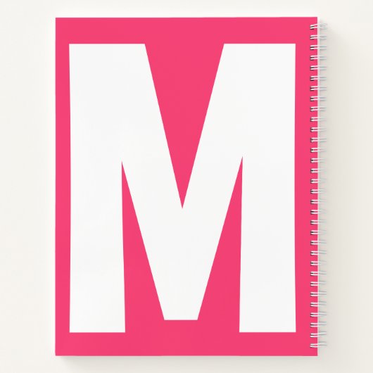 Carnet Elegant Pink , Monogram Name Minimalist modern (Dos)