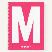 Carnet Elegant Pink , Monogram Name Minimalist modern (Devant)