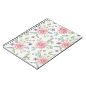 Carnet Elegant Pink Peony & Lavender Watercolor Floral (Côté gauche)