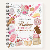 Carnet Elegant Pink White Baked With Love Baking  (Devant)