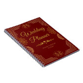 Carnet élégant plan de mariage or rouge Indien (Côté Droit)