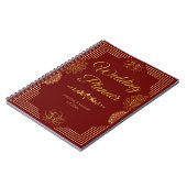 Carnet élégant plan de mariage or rouge Indien (Côté gauche)