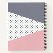 Carnet Élégant pois géométriques rose pastel (Dos)