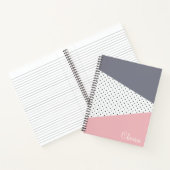 Carnet Élégant pois géométriques rose pastel (Intérieur)