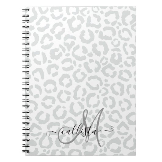 Carnet Élégant Poster de animal de Cheetah Leopard gris b (Devant)
