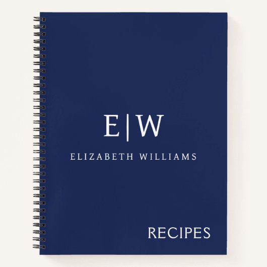 Carnet Élégant professionnel simple Monogramme minimalist (Devant)