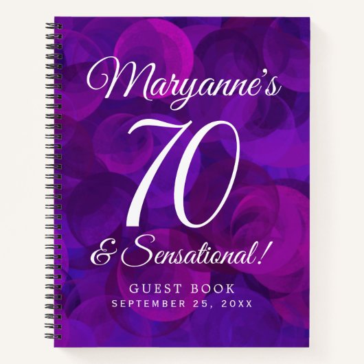 Carnet Elegant Purple 70 et fête d'anniversaire sensation (Devant)