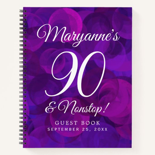 Carnet Elegant Purple 90 et fête d'anniversaire sans esca (Devant)