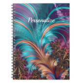 Carnet Elegant Purple Blue Abstract Feather (Devant)