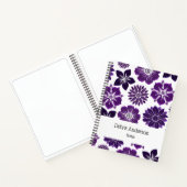 Carnet Élégant Purple Floral Nom (Intérieur)