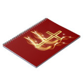 Carnet Elegant Radiant Golden Cross on Deep Red Notebook (Côté gauche)