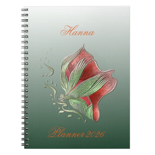 Carnet Elegant Red and Green Spiral Notebook (Devant)