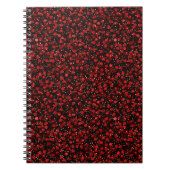 Carnet Elegant Red Confetti on Black Glitter Style (Devant)