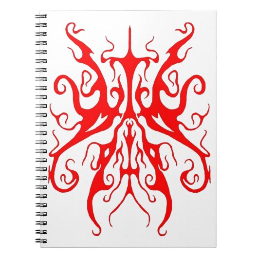 Carnet Elegant Red Tribal Mask Abstract Design (Devant)