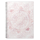 Carnet Elégant Rose Blanc Or Oeil Soleil Lune Mandala (Devant)