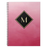 Carnet Élégant rose Brossé Avec Monogramme Or Simple (Devant)
