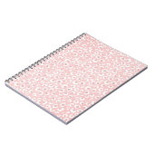 Carnet Élégant Rose Empreinte de léopard or Motif blanc (Côté gauche)