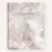 Carnet Elégant rose et gris marbre Notaire de luxe public (Devant)