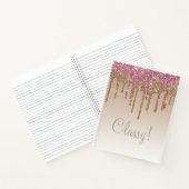 Carnet Élégant rose et or Parties scintillant Classy Scri (Intérieur)